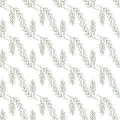 Botanical hipster, rustic seamless print for wedding cards. Nature floral background greenery pattern in hand drawn watercolor style. Vector foliage with jungle tropical leaf and summer flowers.