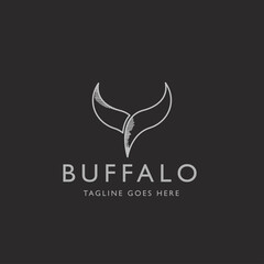 Fototapeta premium buffalo head logo, abstract bull head logo vector inspiration