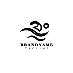 swimming logo icon design template vector illustration
