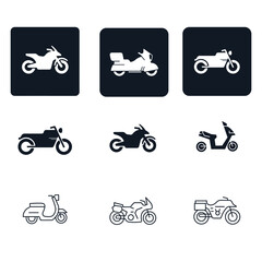 Motorcycle icon set stock illustration