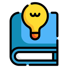 book bulb knowledge filled outline icon