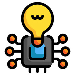 chipset bulb filled outline icon