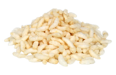 Puffed rice isolated on white background