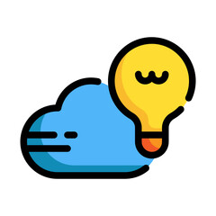cloud bulb filled outline icon