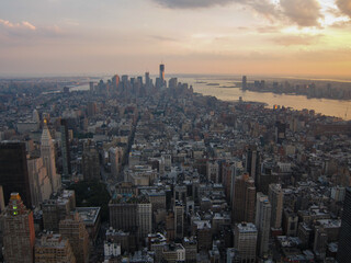 Fototapeta premium Sunset and New York City