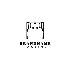 curtain logo icon design template vector illustration