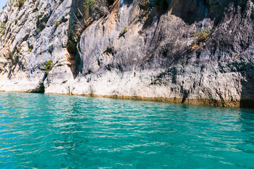 Cliffy rocks Verdon gorge near Galetas bridge, lake Sainte Croix, Provence, Provence Alpes Côte...