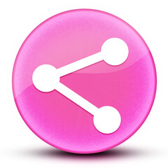 Social media link eyeball glossy pink round button abstract