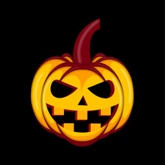Realistic Halloween pumpkin vector art illustration