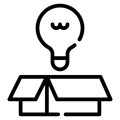 think out box simple line icon