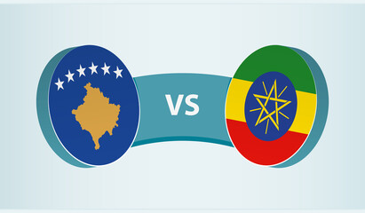 Kosovo versus Ethiopia, team sports competition concept.
