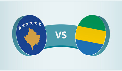 Kosovo versus Gabon, team sports competition concept.