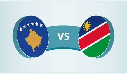 Kosovo versus Namibia, team sports competition concept.