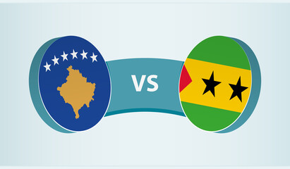 Kosovo versus Sao Tome and Principe, team sports competition concept.