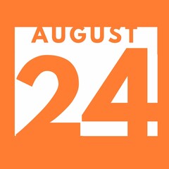 August 24 . flat modern daily calendar icon .date ,day, month .calendar for the month of August