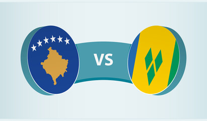 Kosovo versus Saint Vincent and the Grenadines, team sports competition concept.