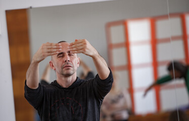 solo dancer move in contemporary improvisation performance