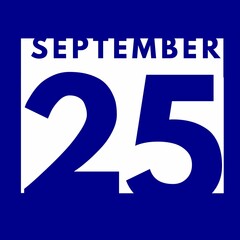 September 25 . flat modern daily calendar icon .date ,day, month .calendar for the month of September