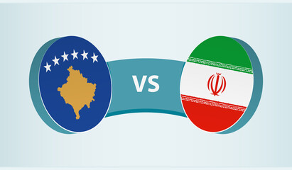 Kosovo versus Iran, team sports competition concept.
