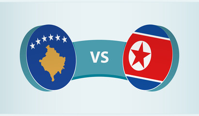 Kosovo versus North Korea, team sports competition concept.