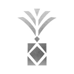 Silver Pineapple Shape - Vector Symbol