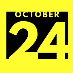 October 24 . flat modern daily calendar icon .date ,day, month .calendar for the month of October