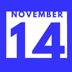 Fototapeta premium November 14 . flat modern daily calendar icon .date ,day, month .calendar for the month of November