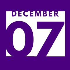 December 7 . flat modern daily calendar icon .date ,day, month .calendar for the month of December