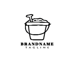 sand bucket cartoon logo icon design template black isolated vector
