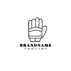 cricket glove logo icon cartoon design template vector illustration