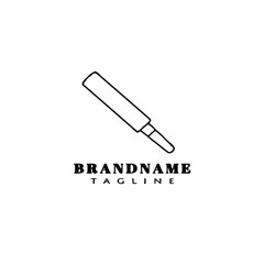 cricket bat logo icon cartoon design template vector illustration