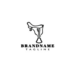 horse saddle logo template icon design black isolated vector illustration