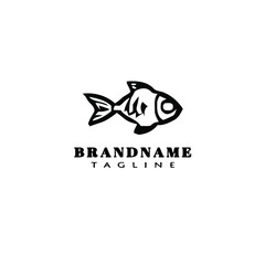 animal fish logo template icon design black isolated vector