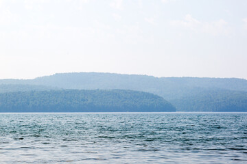 Lake Baikal in Russia view of the distant shore.