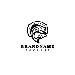 animal fish logo template icon design isolated vector illustration