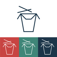 Linear vector icon with Asian food