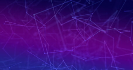 Network of connections against purple background