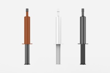syringe on white background prepared for injection in hospital. 3d illustration