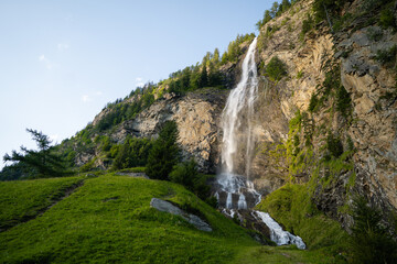 View of Fallbach wasserfall is a waterfall situated on an altitude of 2.200-2.300 meters up end of...