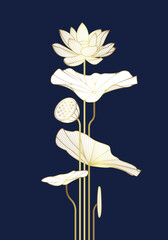 Luxury lotus cover design template.