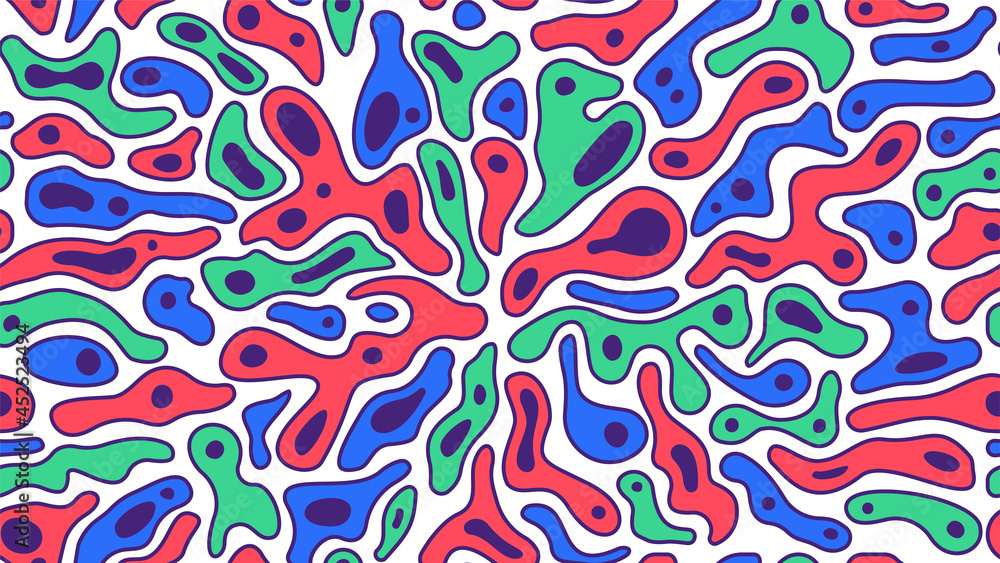 Aufkleber blob shapes background. organic round random elements. irregular fluid pebble forms. colorful paint 
