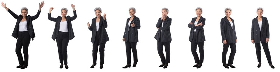 Set of mature business woman portraits