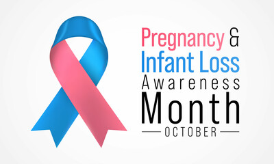 Fototapeta Pregnancy and infant loss awareness month (SIDS) is observed every year in October, to honor and remember those who have lost a child during pregnancy or in infancy. Vector illustration obraz