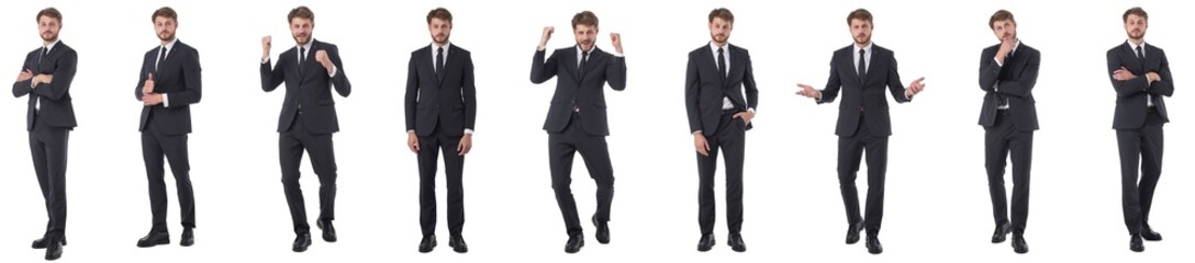 Set of young business man portraits - 452525084