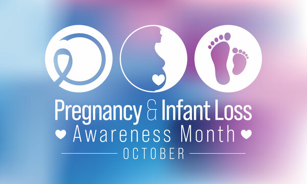 Pregnancy and infant loss awareness month (SIDS) is observed every year in October, to honor and remember those who have lost a child during pregnancy or in infancy. Vector illustration