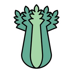 Vector Celery Filled Outline Icon Design