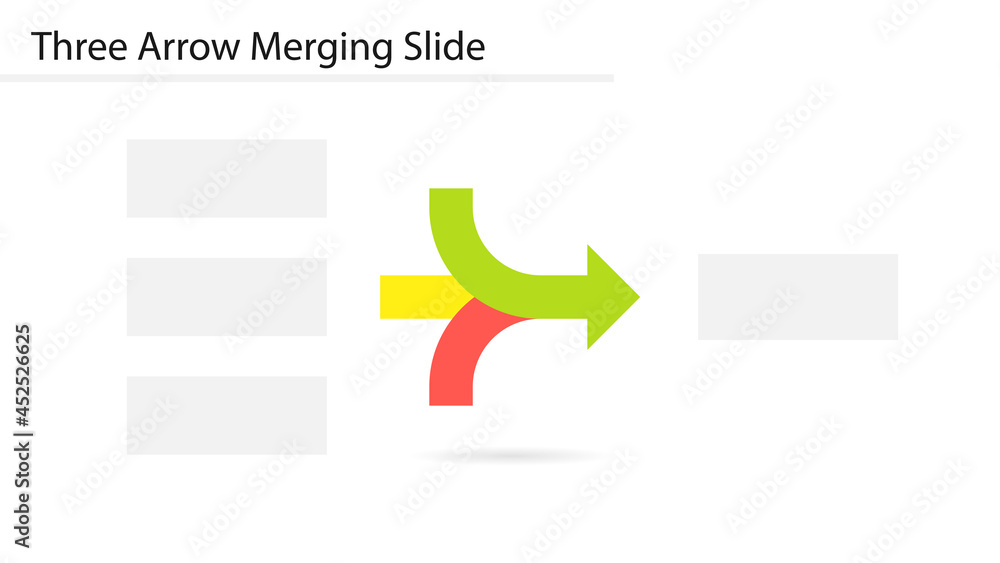 Canvas Prints three arrow merging slide template. clipart image