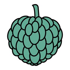 Vector Custard Apple Filled Outline Icon Design