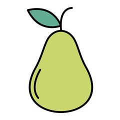  Vector Pear Filled Outline Icon Design
