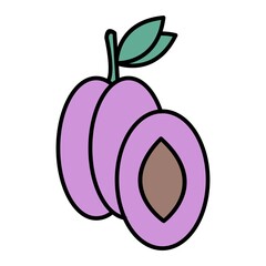 Vector Plum Filled Outline Icon Design